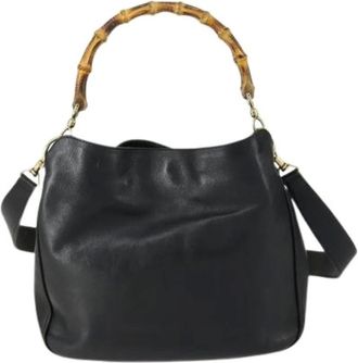 Gucci Pre-owned Handbags, female, Black, Size: ONE SIZE Pre-owned Vintage Leather Handbag