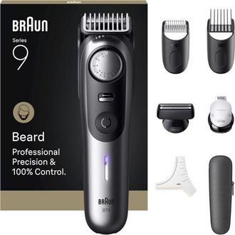 Braun BeardTrimmer 9 BT9520 regolabarba Batteria 52 2 cm Bagnato e secco Nero, Grigio - Braun