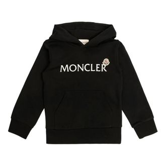 Moncler Logo Cotton Hoodie - male - Moncler - Kids Sweatshirts - Black - 4 Y - Kids