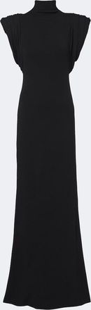 MUGLER Draped wool-blend jersey gown