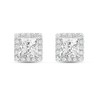 Diana M. Jewels 14KT WHITE GOLD LAB GROWN FASHION EARRINGS WEIGHING 4.00 CTS TW