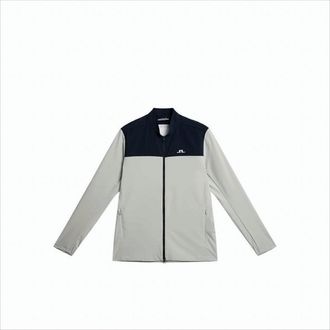 J.Lindeberg Light Grey Casual Jacket With Navy Geometric Pattern