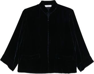 Whyci Giacca con effetto velluto - Blu