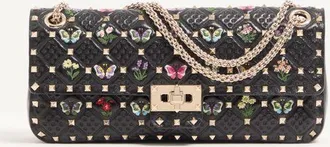 Valentino Garavani Borsa Media A Spalla Valentino Garavani Rockstud Spike In Nappa Ricamata Donna NERO/MULTICOLOR UNI