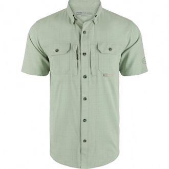 Drake Mens Wingshooter Trey Cross Hatch Short Sleeve Shirt In Desert Sage