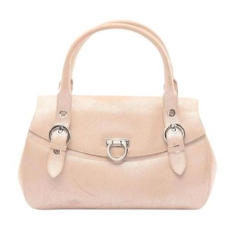 Ferragamo Pre-owned Handbags, female, Pink, Size: ONE SIZE Pre-owned Gancini Leather Handbag