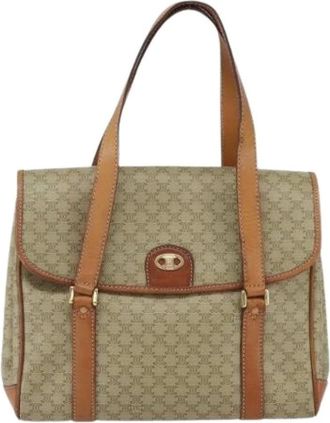 Celine Pre-owned Handbags, female, Beige, Size: ONE SIZE Pre-owned Vintage Canvas Handbag