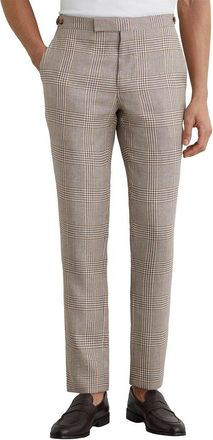 Reiss Epsom Prince Of Wales Che Linen-Blend Trouser