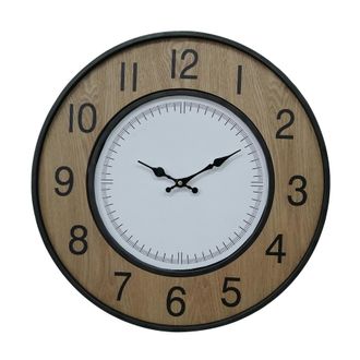 Mobili Rebecca Mobili Rebecca - Rebecca Mobili Reloj De Pared Vintage Blanco Marr&oacute;n Negro Mdf Metal Anal&oacute;gico