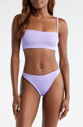 Hunza G Gigi Crinkled Two-Piece Swimsuit in Lilac at Nordstrom
