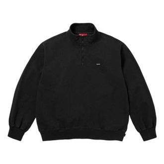 SUPREME SS26 Small Box Half Zip Pullover Black SUP-SS26-200-BLK