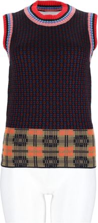Dries Van Noten Bordeaux Textured Knit Sleeveless Top