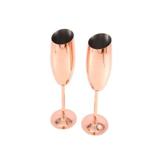 OEM Juego De 2 Copas De Vino De Acero Inoxidable Con Copa De Champ&aacute;n, Copas Irrompibles De Oro Rosa