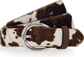 Tamaris Lederg&uuml;rtel TAMARIS, Damen, Gr. 11,5, schwarz braun, wei&szlig;, Rindsleder, G&uuml;rtel Lederg&uuml;rtel, Fell-Optik