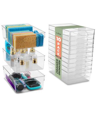 Sorbus 10 Pack Large Plastic Container Bins