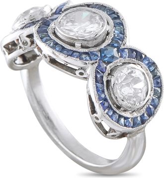 Luxury Bazaar Platinum 1.60ct Diamond and Sapphire Ring MF02-101326