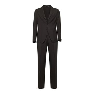 Tagliatore Single Breasted Suits, male, Brown, Size: 3XL Brown Wool Dress Suit Set