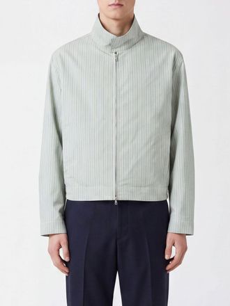 Dries Van Noten Striped Cotton High-Neck Jacket with Zip Closure