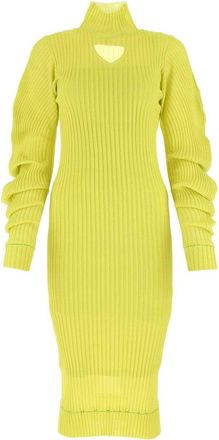 Bottega Veneta Turtleneck Cut-out Rib-knit Dress