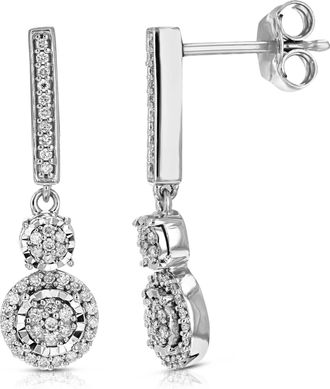 Vir Jewels 1/4 cttw Lab Grown Diamond Dangle Earrings in Sterling Silver With Push Backs For Women