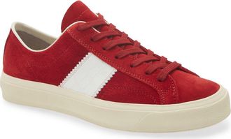 Tom Ford Cambridge Low Top Sneaker in Scarlet/Cream at Nordstrom, Size 13Us