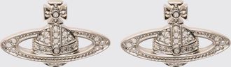 Vivienne Westwood Orecchini a lobo in metallo con logo Orb e cristalli