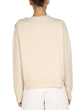 Jil Sander Wool-Blend Buttoned Sweater - Beige