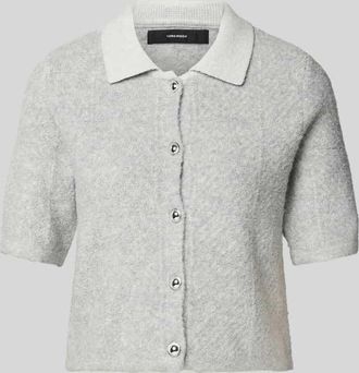 Vero Moda Regular Fit Strickjacke mit Schmuckknöpfen Modell DIANA in Hellgrau Melange, Größe XL
