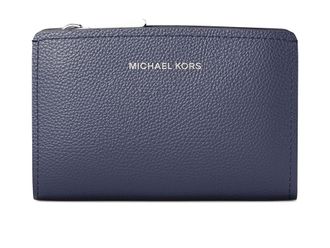 Michael Kors Bryant Medium Zip Around Wallet Wallet Womens Handbags Dress Blues : MD, Cotton/Leather