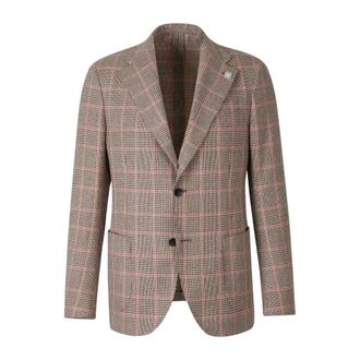 Lardini Giacca Principe di Galles - - Jackets - Uomo - Marrone - M