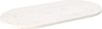 vidaXL Piano Tavolo Bianco 110x55x2,5 cm Legno Massello di Pino Ovale - Vidaxl