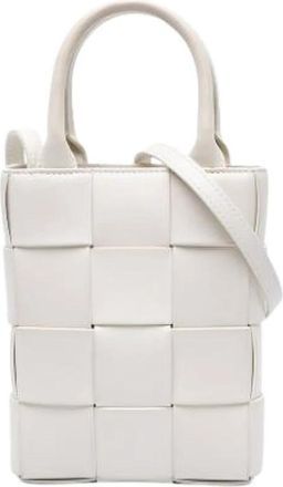 Bottega Veneta Pre-owned Cassette Mini Schoudertas - Dames - Vintage Mini Tas - Wit - ONE Size - Leer - Vintage