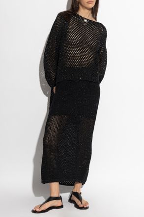 Akep Top With Shimmering Sequins, Womens, Black