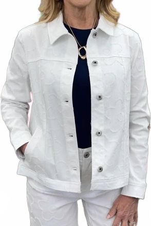 Habitat Etched Flower Pleat Back Jacket In White