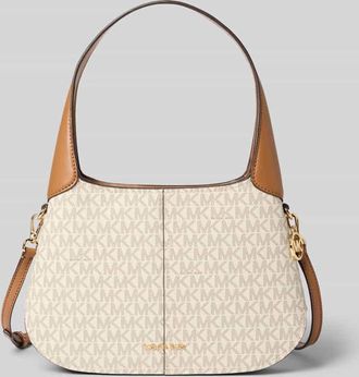 Michael Kors Shoulder Bag mit Allover-Logo-Print Modell Alice in Ecru, Gr&ouml;&szlig;e 1