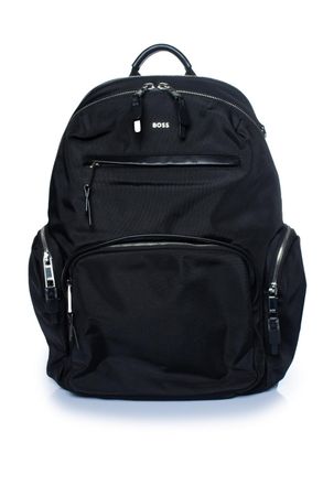 HUGO BOSS Pre-owned Mens backpack with leather details - Black - One Size
