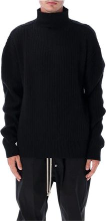 Rick Owens Zwarte Gebreide Visserstrui Aw 25 - Heren - Coltruien - Zwart - L - Wol - Truien & Vesten