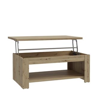Home Heavenly Mesa centro elevable con revistero 110x65 cm roble artisan