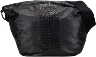 Bottega Veneta Pre-owned Cross Body Bags, female, Black, Size: ONE SIZE Pre-owned Leather Crossbody Bag