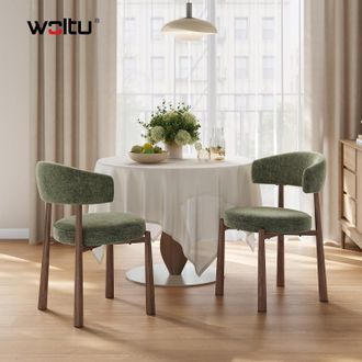 Woltu Woltu Juego De 2 Sillas Modernas Para Comedor/cocina - Tapizado De Chenilla, Patas De Metal Con Efecto Madera - Apto Para Comedor, Sala De Estar O Res