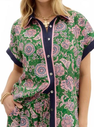 Entro Sign Of The Times Patterned Shirt In Green