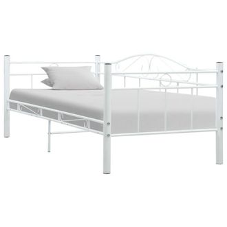 vidaXL Estructura De Sof&aacute; Cama Sin Colch&oacute;n Metal Blanco 90x200 Cm Vidaxl