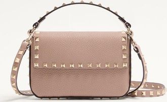 Valentino Garavani Rockstud Grainy Calfskin Pouch Wo