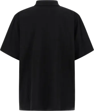 Balenciaga Logo-Embroidered Piqu&eacute; Polo Shirt - Black