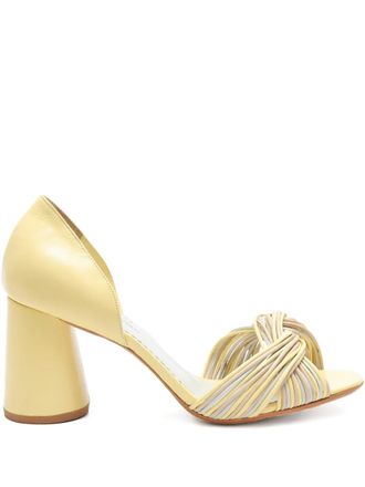 Sarah Chofakian Colagem knotted heeled sandals - Yellow