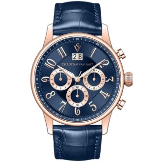 Christian Van Sant Mens Heritage Blue Round 42mm