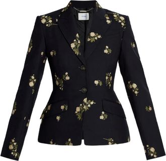Erdem Blazer monopetto a fiori - Blu