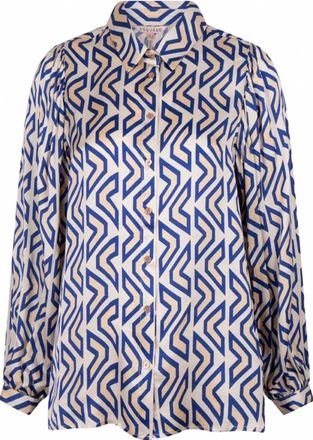Esqualo Womens Utopia Graphic Basic Blouse In Blue