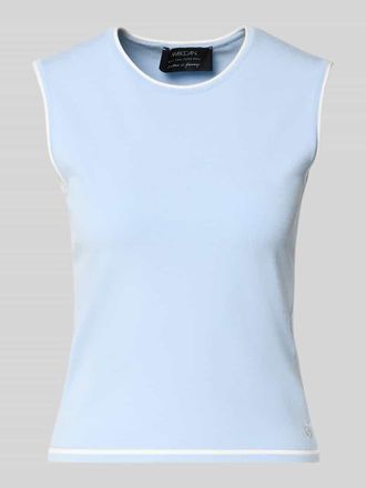 Marc Cain Strickshirt aus Viskose-Mix im &auml;rmellosen Design in Hellblau, Gr&ouml;&szlig;e 34