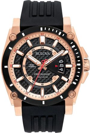 Bulova Precisionist Rubber Strap Watch, 46.5mm in Black at Nordstrom Rack